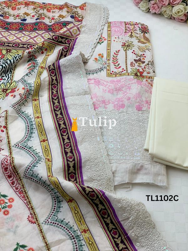 Soft  Embroidered Lawn - TL1102 color image