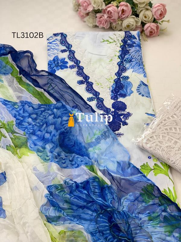 Premium Embroidered Lawn - TL3102 Color image