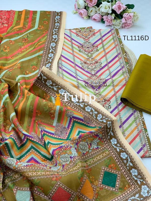 Digital Printed Cotton Lawn - TL1116 Design image