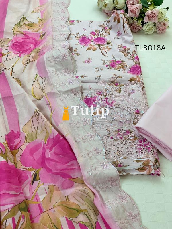 Premium Soft Lawn Three Pieces - TL8018 Color image