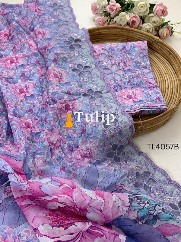 Premium Embroidered  Lawn - TL4057 Color image