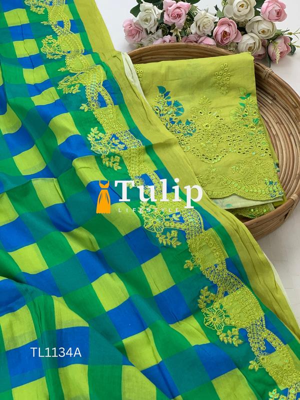 Boring Embroidered Premium Lawn - TL1134A Color image