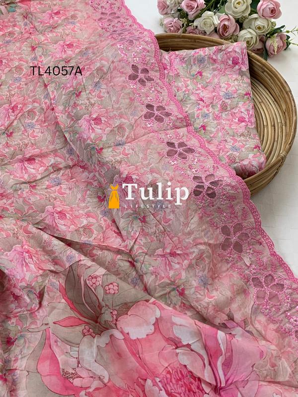 Premium Embroidered  Lawn - TL4057 Color image