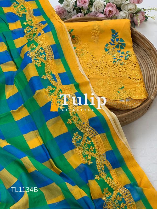 Boring Embroidered Premium Lawn - TL1134A Color image
