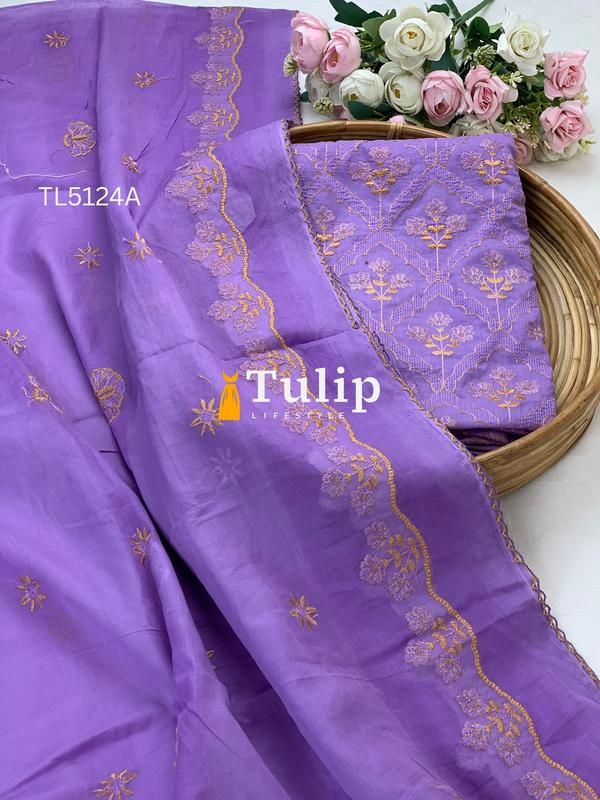 Premium Embroidered Cotton Lawn - TL5124 Color image