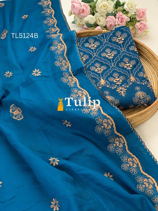 Premium Embroidered Cotton Lawn - TL5124 Color image