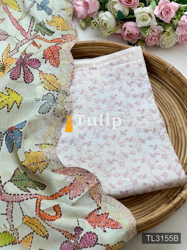 Premium Embroidered Cotton Lawn - TL3155 Color image