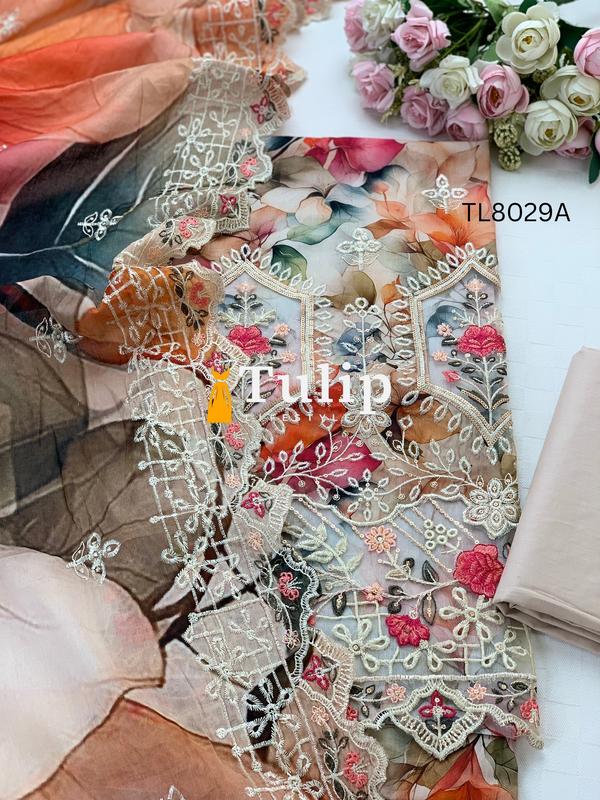 Premium Embroidered Cotton Dress - TL8029 Color image