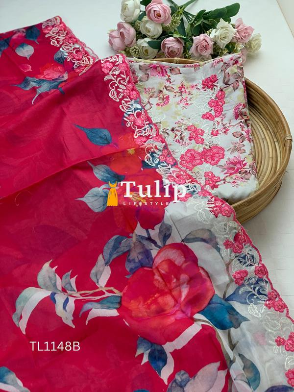 Premium Embroidered Cotton Lawn - TL1148 Color image
