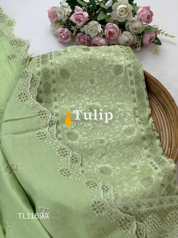 Premium Embroidered Soft Cotton Lawn - TL1169 Color image