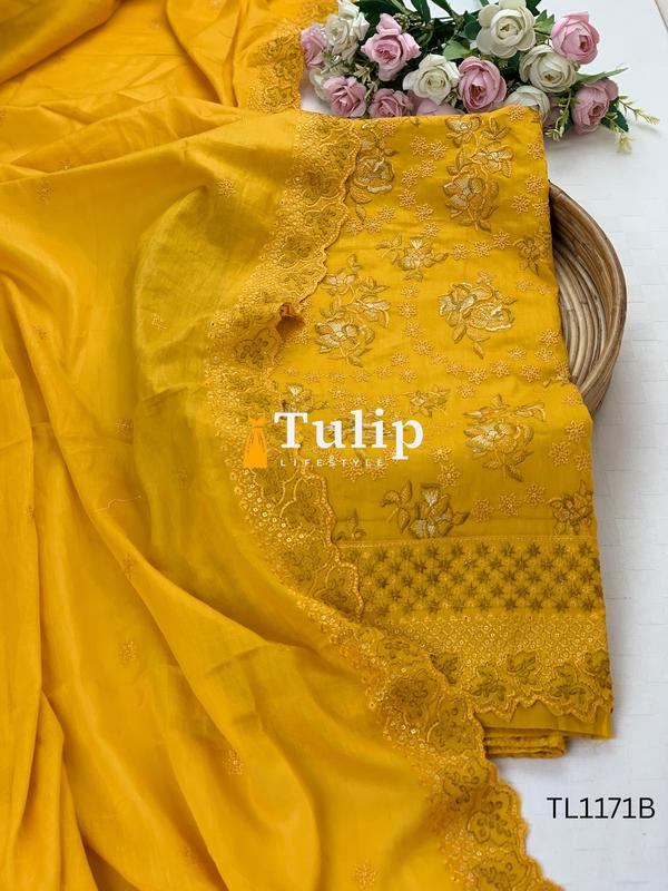 Premium Embroidered Soft Cotton Lawn - TL1171 Color image