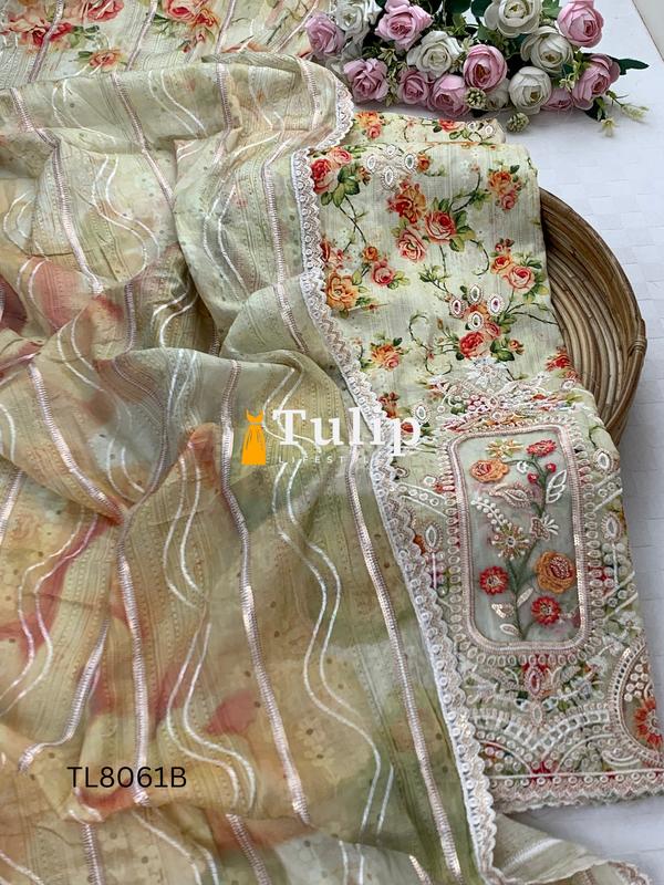 Luxury Cotton Lawn Three pieces - TL8061 Color image