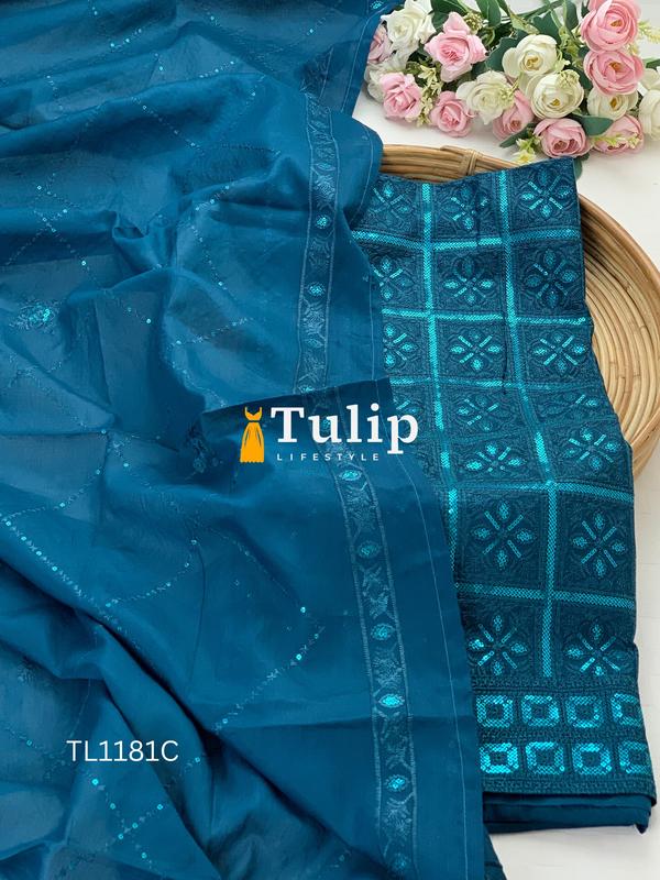 Premium Embroidered Cotton Lawn - TL1181 Color image