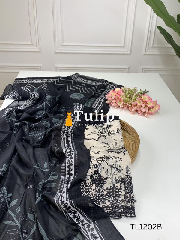 Premium Embroidered Cotton Dresses - TL1202 Color image