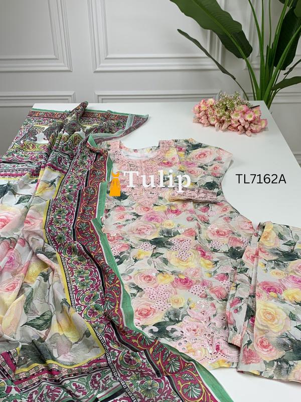 Soft Embroidered Cotton Stitched Dresses - TL7162 Color image