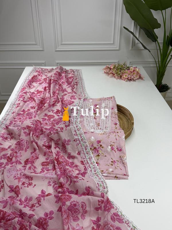 Premium Embroidered Cotton Dress - TL3218A Color image