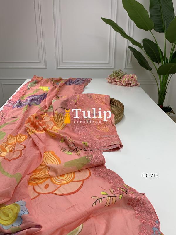 Soft Embroidered Cotton Lawn Dresses - TL5171 Color image