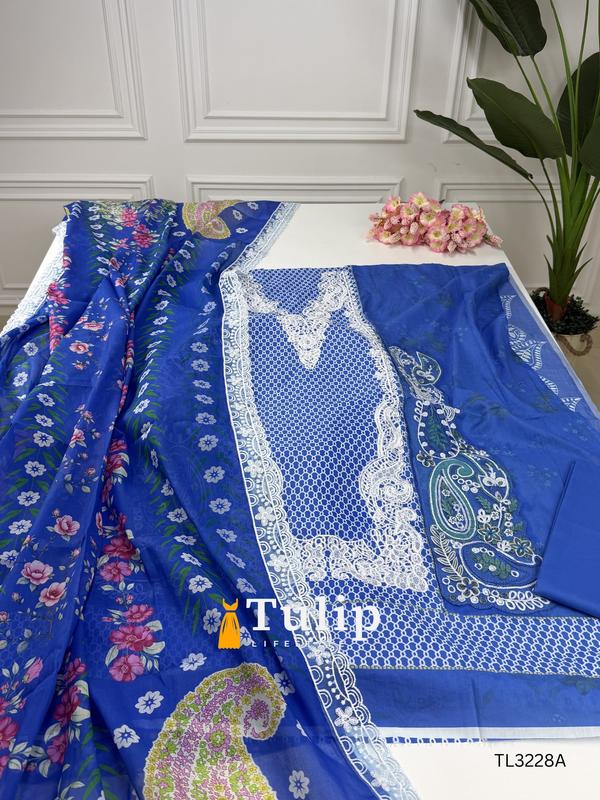 Gorgeous Embroidered Cotton Lawn Dresses - TL3228 Color image