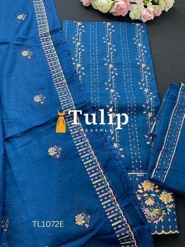 Premium Embroidery Cotton Dress - TL1072 Color image