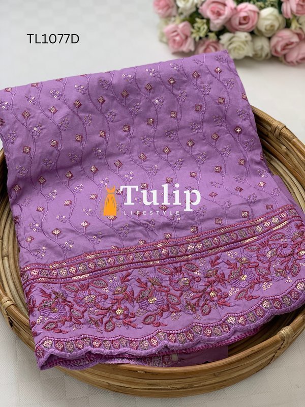 Premium Embroidered Cotton Dress - TL1077 Color image