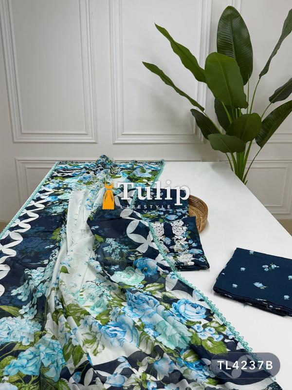 Premium Embroidered Soft Cotton Lawn Dresses - TL4237 Color image