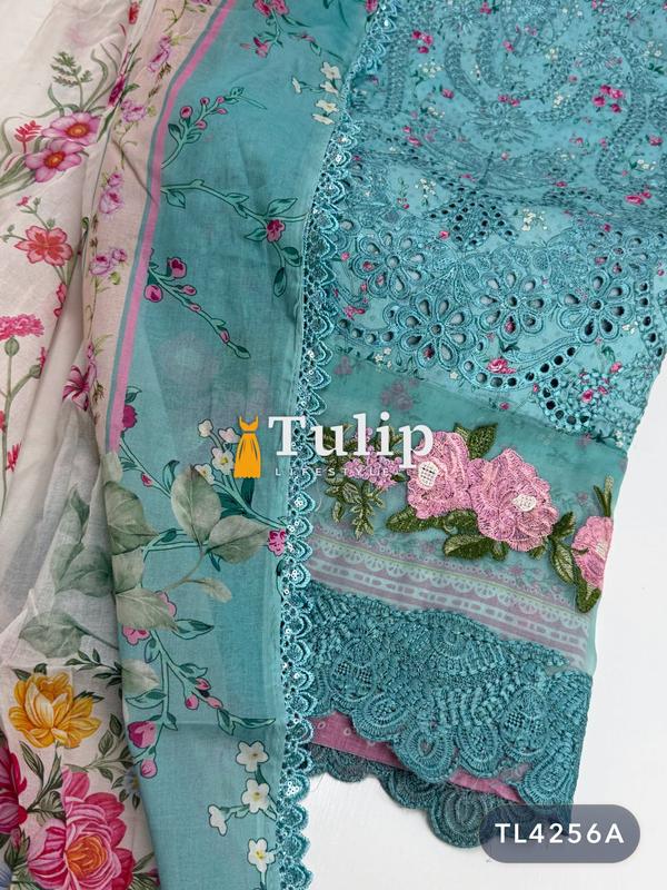 Gorgeous Embroidered Cotton Lawn Dresses - TL4256 Color image
