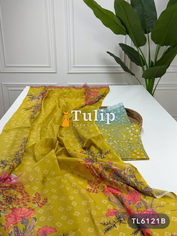 Premium Embroidered Cotton Lawn Dresses - TL6121 Color image