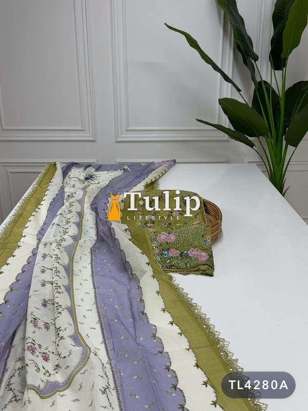 Gorgeous Embroidered Luxury Cotton Dresses - TL4280 Color image