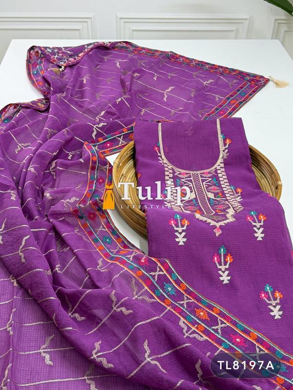 Gorgeous Kota Cotton Jamdani Three Pieces - TL8197 Color image