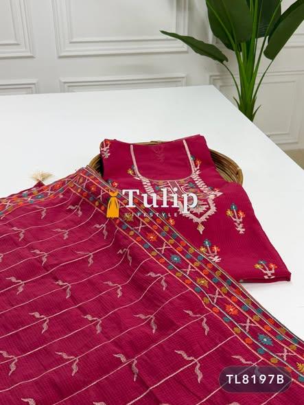 Gorgeous Kota Cotton Jamdani Three Pieces - TL8197 Color image