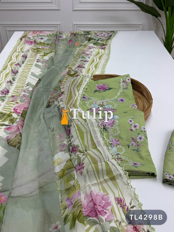 Gorgeous Embroidered Cotton lawn Dresses - TL4298 Color image