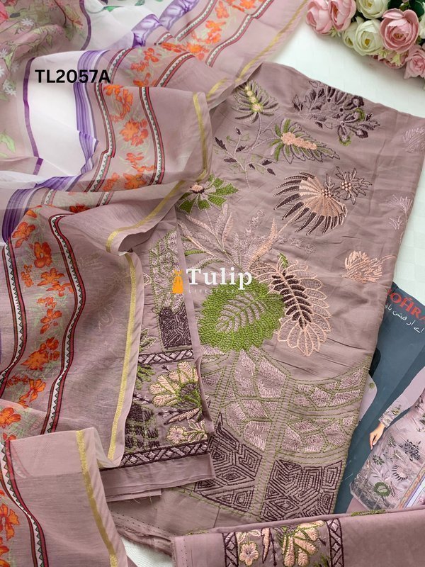 Premium Cotton Embroidered Dress - TL2057 Color image