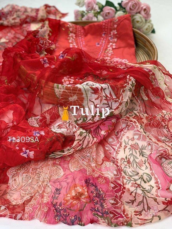 Embroidered Premium Lawn with Chiffon Dupatta - TL3093 Color image